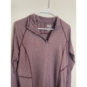 REI Co-op Quarter Zip Pullover Womens Medium Purple Heathered Active Top